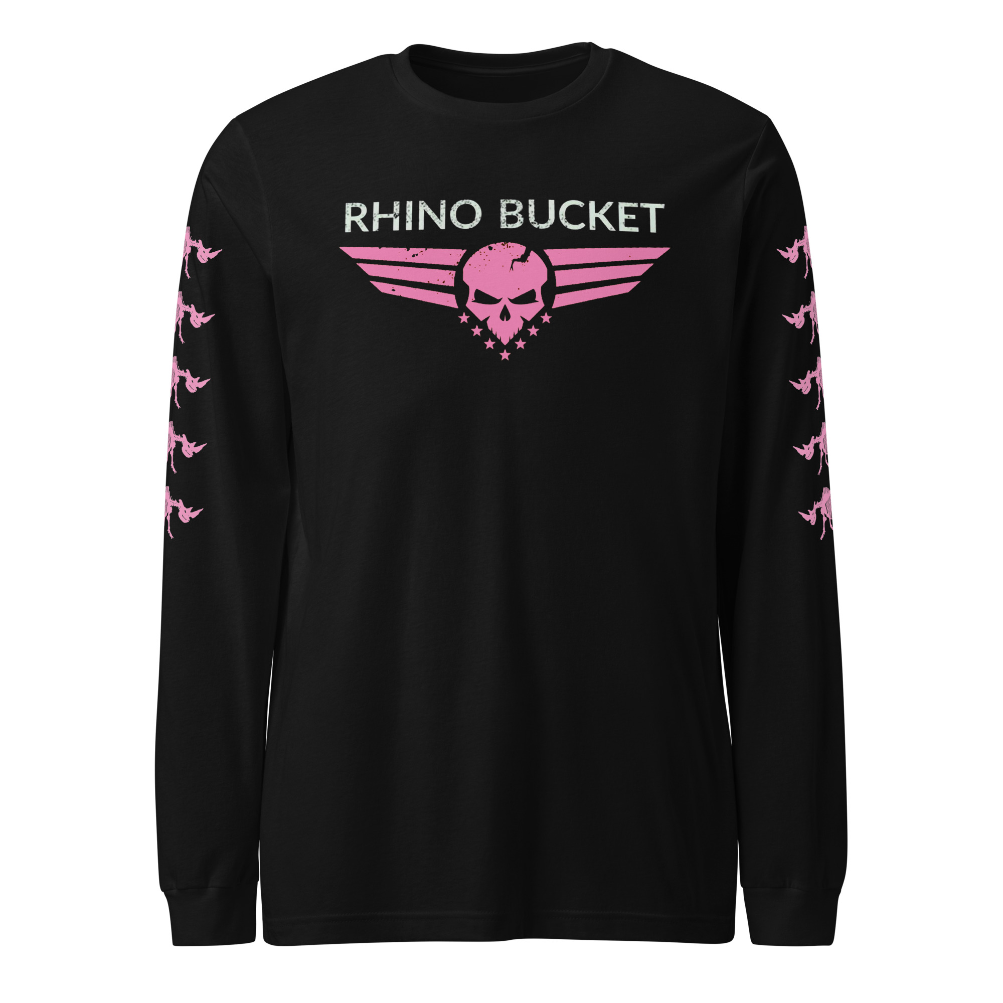 Unisex Long Sleeve Tee Pink Logos - Image 2