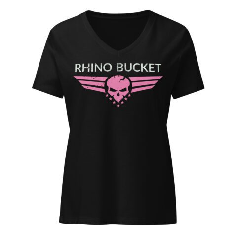 Women’s relaxed v-neck t-shirt Pink Logos