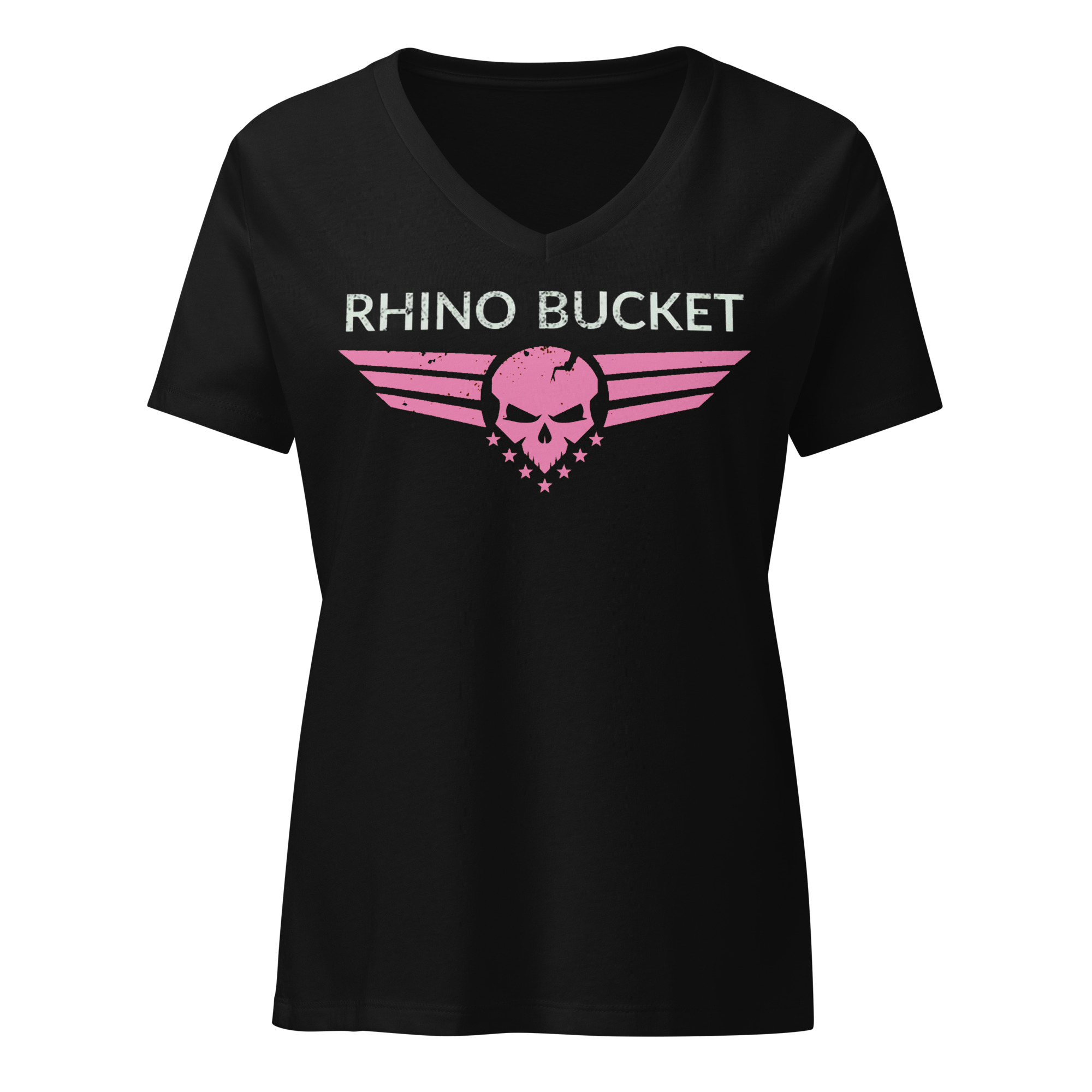 Women’s relaxed v-neck t-shirt Pink Logos