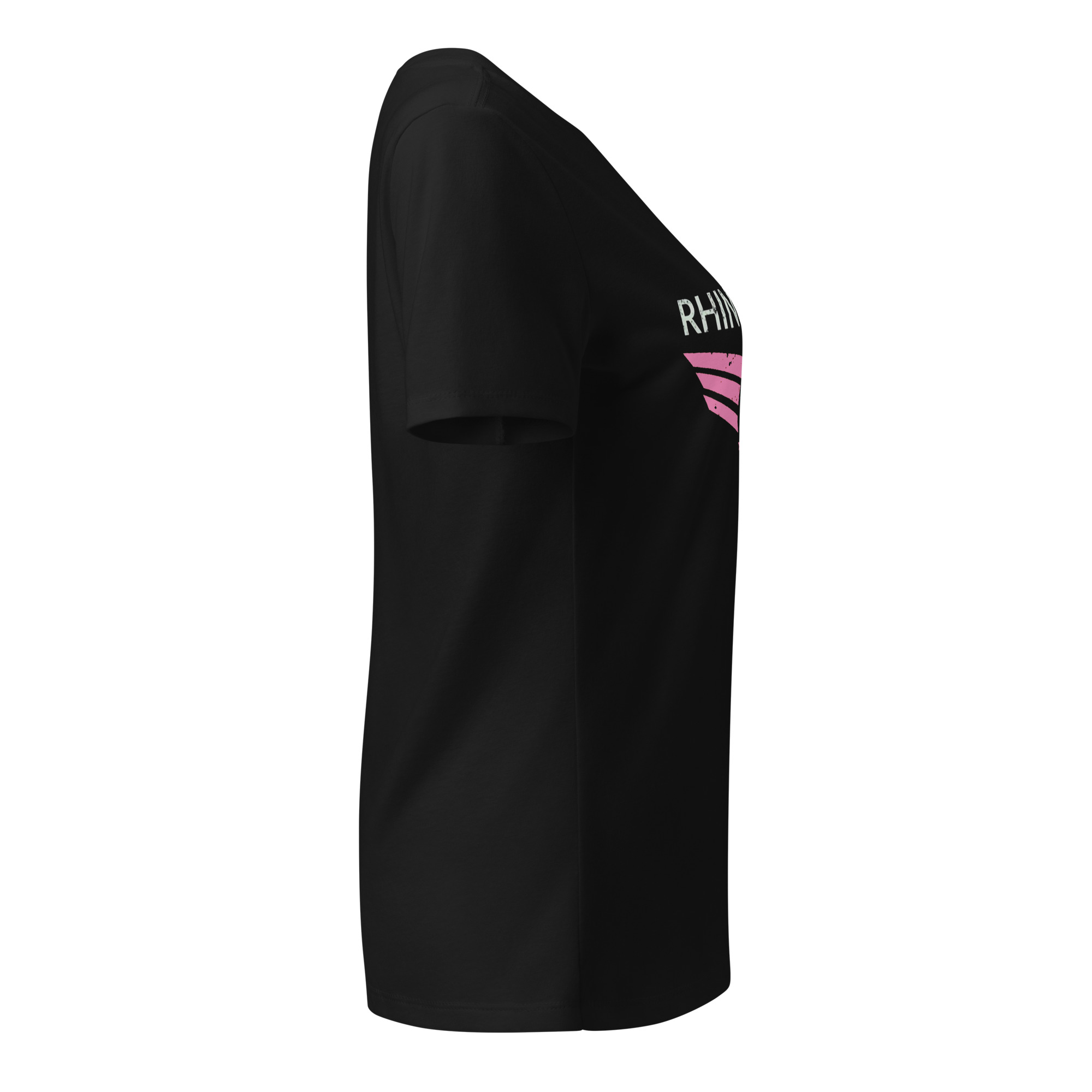 Women’s relaxed v-neck t-shirt Pink Logos - Image 4